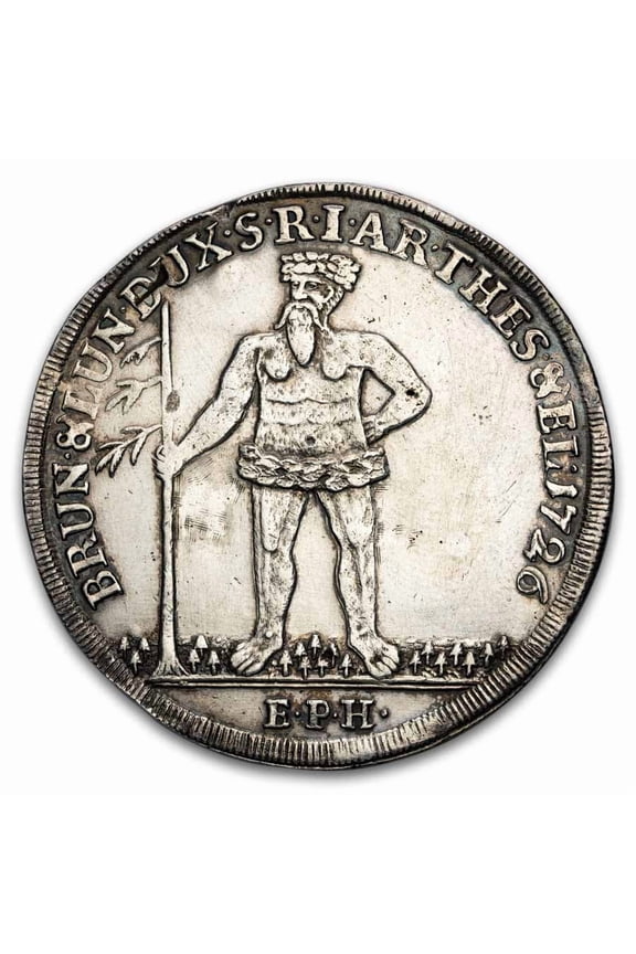 1726 German States Brun-Lun-Cal-Hann Silver Wild Man Thaler XF