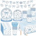 thumbnail image 1 of 172Pcs Seashell Party Supplies Include Seashell banner-Seashell Party Plates-Napkins-Cups-Straw-Cutlery and Beach Tablecloth for The Summer I Turned Pretty Party Decor for 24 GuestS, 1 of 6