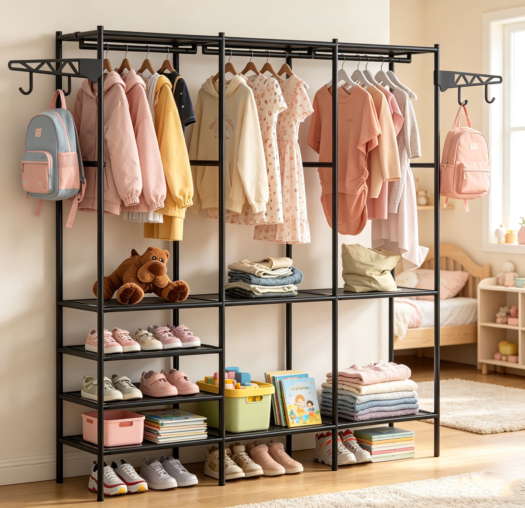 173×160×36 cm Portable Foldable Closet System Freestanding ...