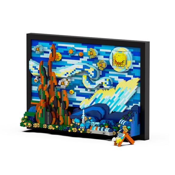 1731pcs Creative 3D Oil Painting Building Blocks Set Famous Art Photo Frame DIY Home Decorations Adult Assembled Toys Kids Gifts