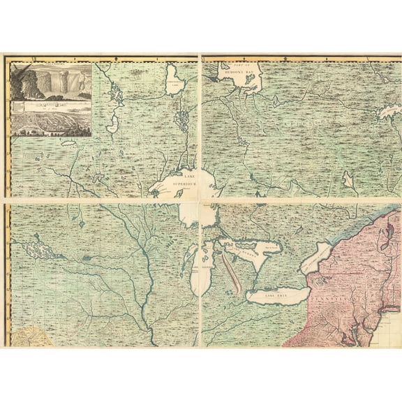 1733 A Map of the British Empire in America... | Fabric Adhesive Wall Mural