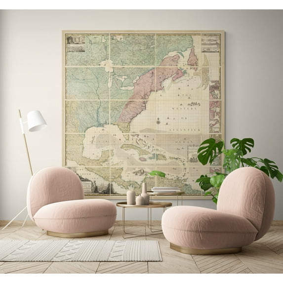 1733 A Map of the British Empire in America... | Fabric Adhesive Wall Mural