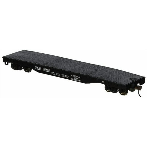 Bachmann - 52' Flatcar - Ready to Run - Silver Series -- Norfolk & Western - HO