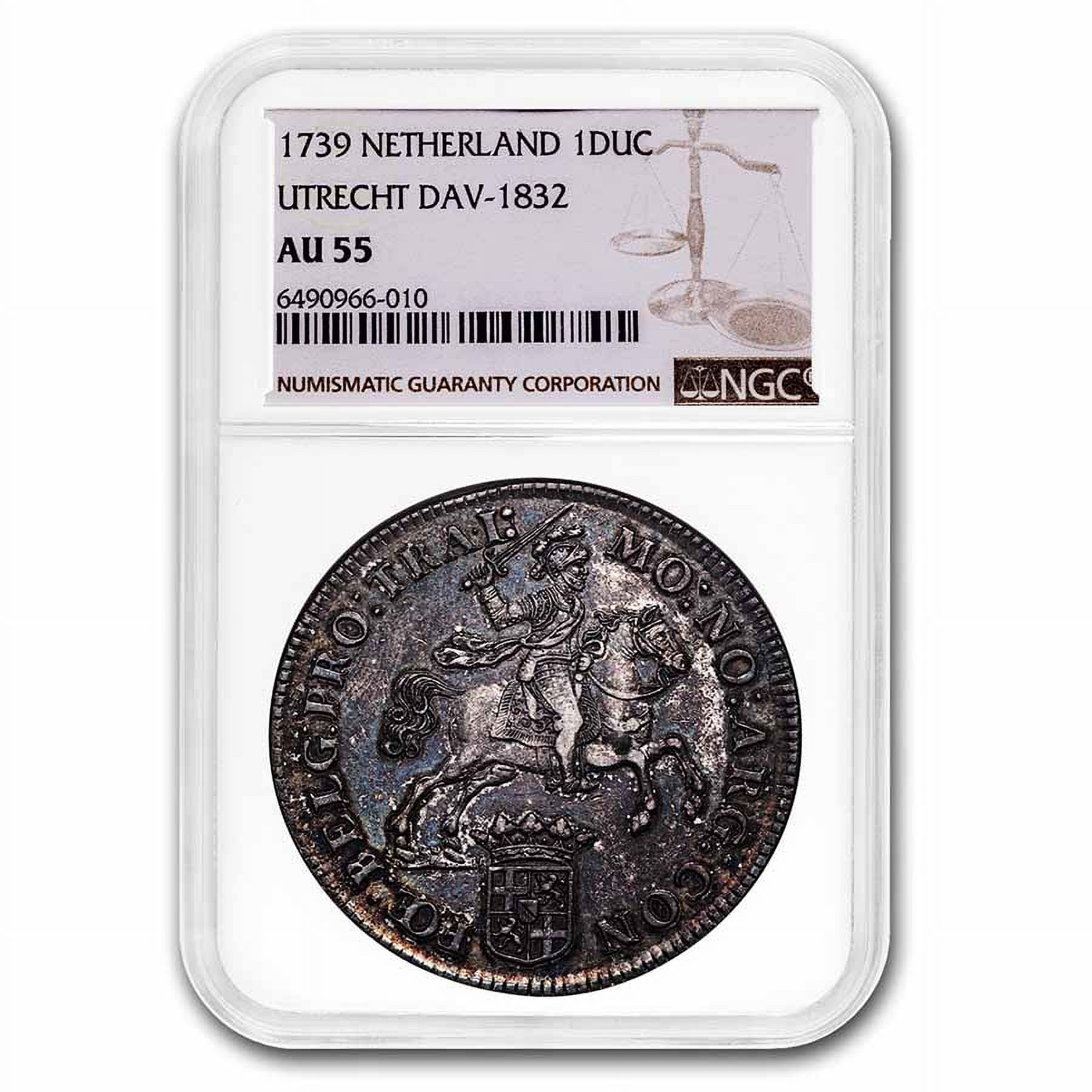 1739 Netherlands Utrecht Silver 1 Ducaton AU-55 NGC - Walmart.com