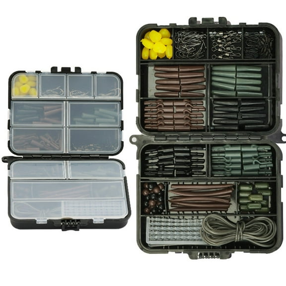 173PC Carp Fishing Tackle Box Kit Carp Fishing Rigs Swivel Snaps Helicopter Rig