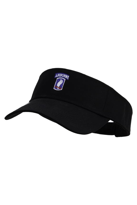 173rd Airborne Brigade Combat Team Embroidered Cotton Twill Sun Visor - Black OSFM