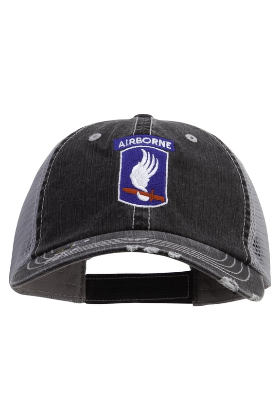 173rd Airborne Brigade Combat Team Embroidered Low Profile Special Cotton Mesh Cap - Black OSFM