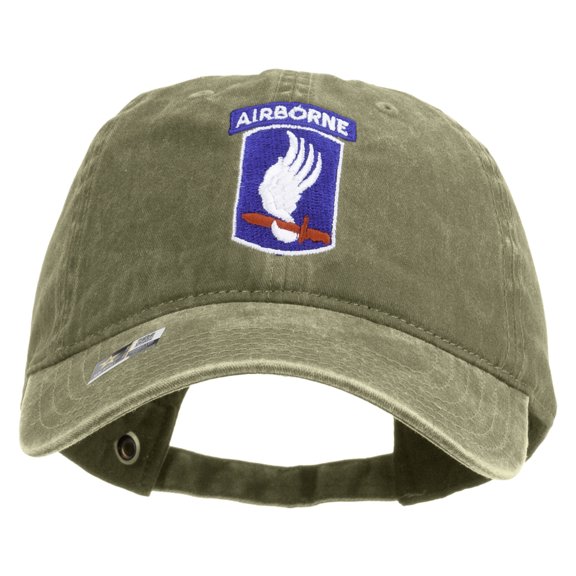 173rd Airborne Brigade Combat Team Embroidered Washed Solid Pigment Dyed Cotton Twill Brass Buckle Cap - Khaki OSFM