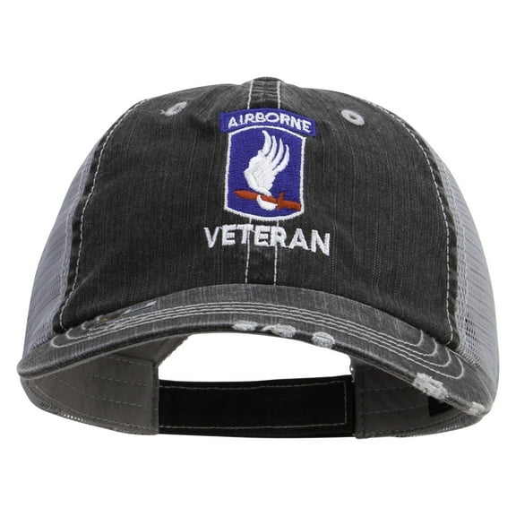 173rd Airborne Brigade Combat Team Veteran Embroidered Low Profile Special Cotton Mesh Cap - Black OSFM