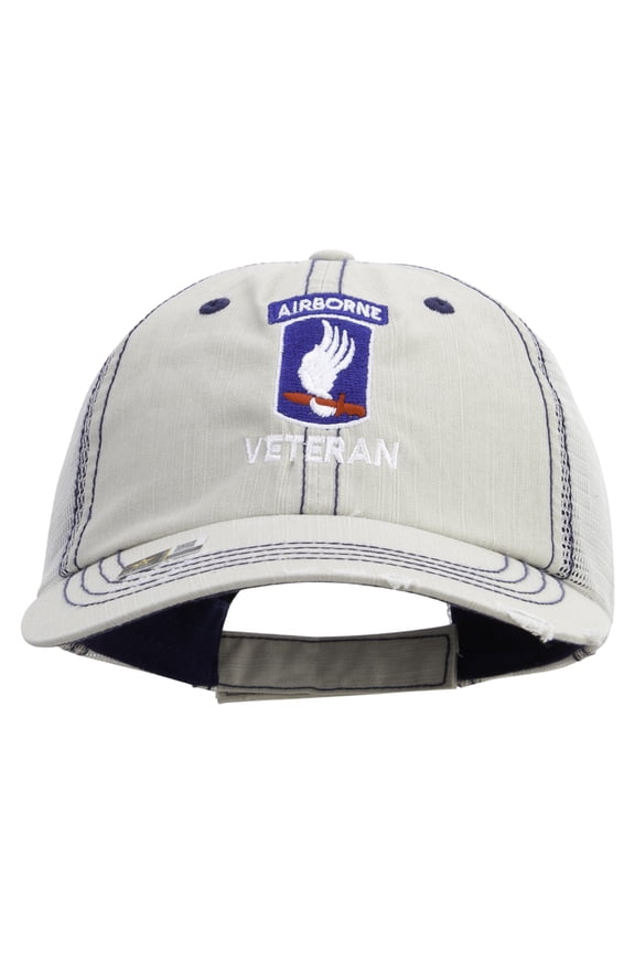 173rd Airborne Brigade Combat Team Veteran Embroidered Low Profile Special Cotton Mesh Cap - Putty OSFM