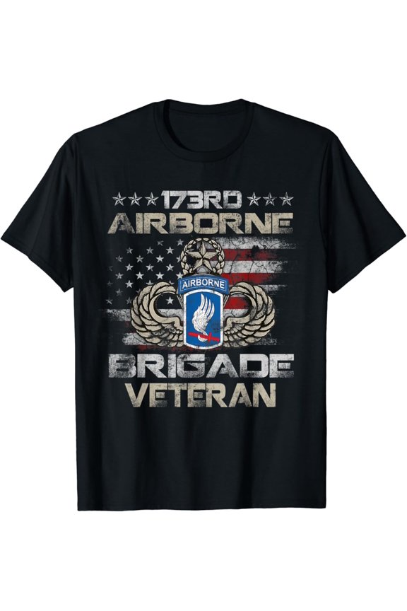 173rd Airborne Brigade Flag US Airborne Paratrooper T-Shirt