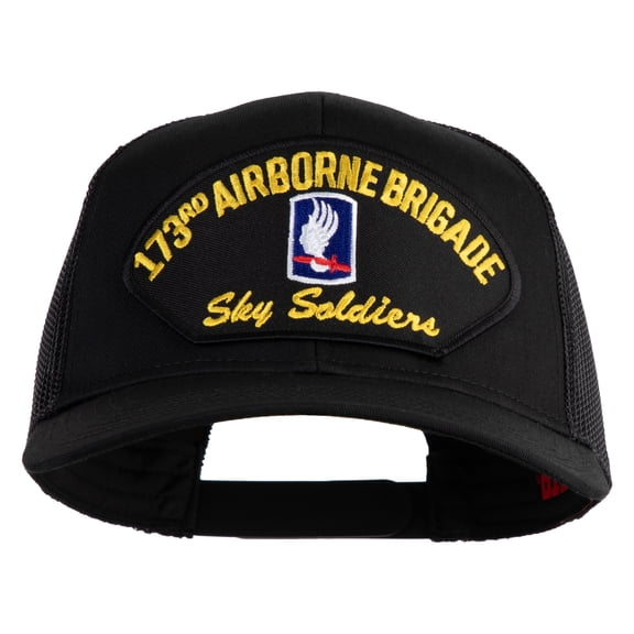 173rd Airborne Brigade Sky Soldier Patched Solid Cotton Twill Mesh Prostyle Cap - Black OSFM