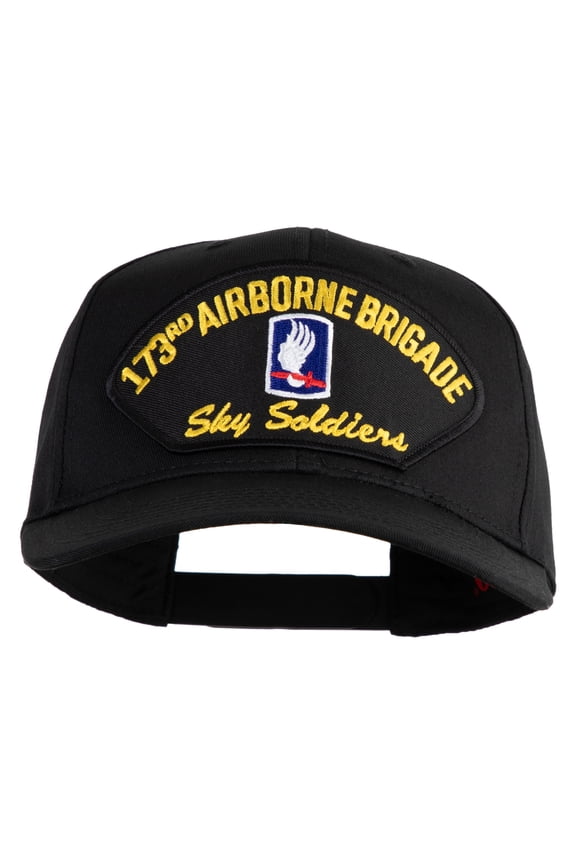 173rd Airborne Brigade Sky Soldier Patched Solid Cotton Twill Pro Style Cap - Black OSFM