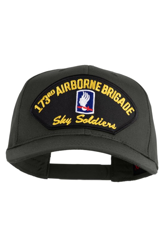 173rd Airborne Brigade Sky Soldier Patched Solid Cotton Twill Pro Style Cap - Charcoal OSFM