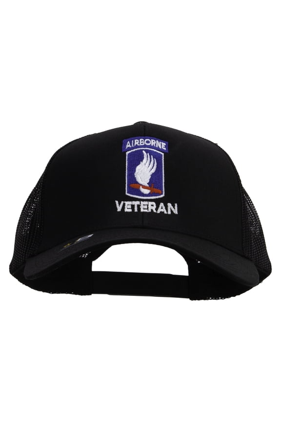 173rdth Airborne Brigade Combat Team Veteran Embroidered Solid Cotton Twill Mesh Prostyle Cap - Black OSFM