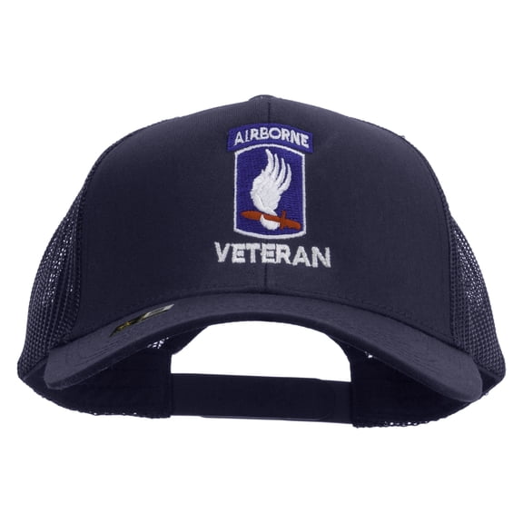 173rdth Airborne Brigade Combat Team Veteran Embroidered Solid Cotton Twill Mesh Prostyle Cap - Navy OSFM