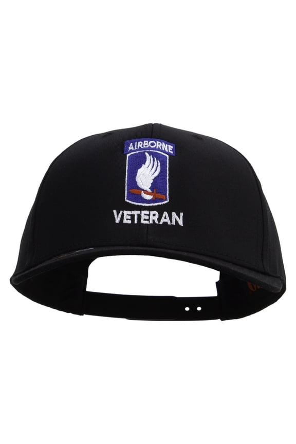 173rdth Airborne Brigade Combat Team Veteran Embroidered Solid Cotton Twill Pro Style Cap - Black OSFM