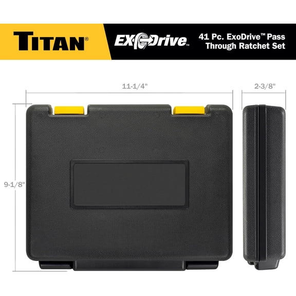 17441 1/4-Inch & 3/8-Inch Drive 41-Piece ExoDrive -Through Ratchet and Socket Set, -Thru Mechanics Tool Set