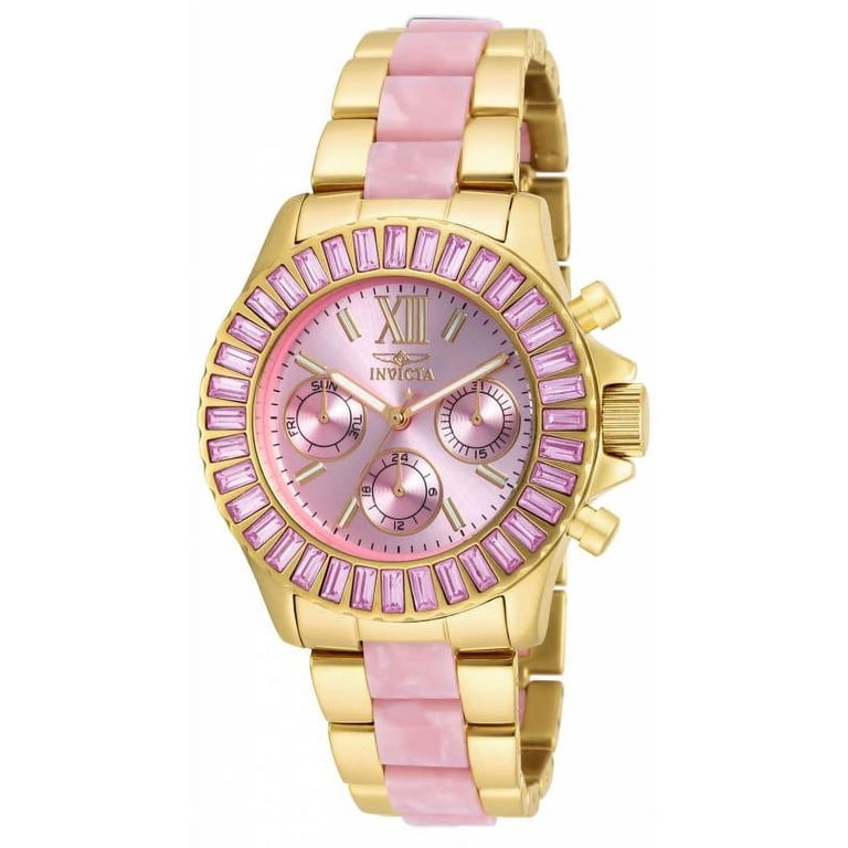 17493 Angels Multi-Function Pink Dial Pink Acetate Ladies  display picture 3