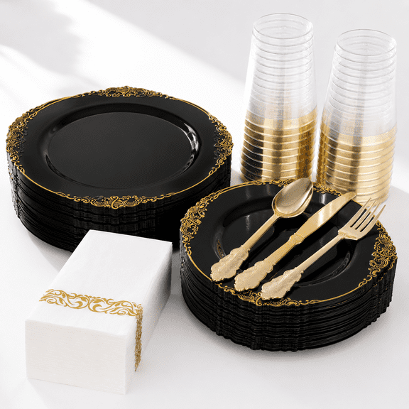 175 Black Plates For Graduation