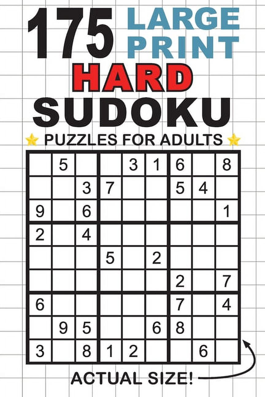 Sudoku Puzzle Book for Adults Large Print - 100+ Sudoku Puzzles 9x9 Hard  Level with Full Solutions - 2023 Sudoku Game with 36-pt Font Size & One