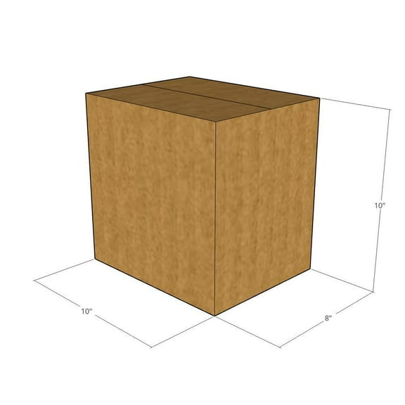 10x8x10 Kraft Brown Corrugated Shipping Boxes, 32 ECT Single-Wall, Qty 175