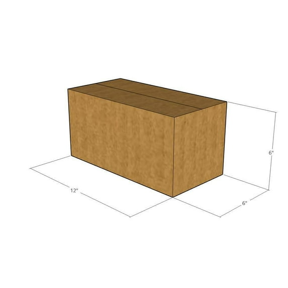 12x6x6 Kraft Brown Corrugated Shipping Boxes, 32 ECT Single-Wall, Qty 175