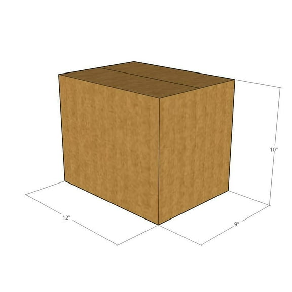 12x9x10 Kraft Brown Corrugated Shipping Boxes, 32 ECT Single-Wall, Qty 175