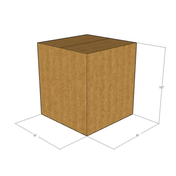 9x9x10 Kraft Brown Corrugated Shipping Boxes, 32 ECT Single-Wall, Qty 175