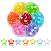 175 Pcs Acrylic Star Kandi Beads for Bracelets Jewelry Making Ideal for Friendship Bracelets,Glitter Star Beads Crafts and DIY Jewelry Making