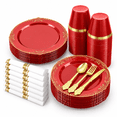 Ruby Ware Warehouse 175 Piece Red Dinnerware Set For 25 Guests - Walmart.com