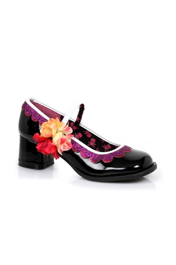 175-ROSA, 1.75" Heel Girls Mary Jane Sugar Skull Shoes