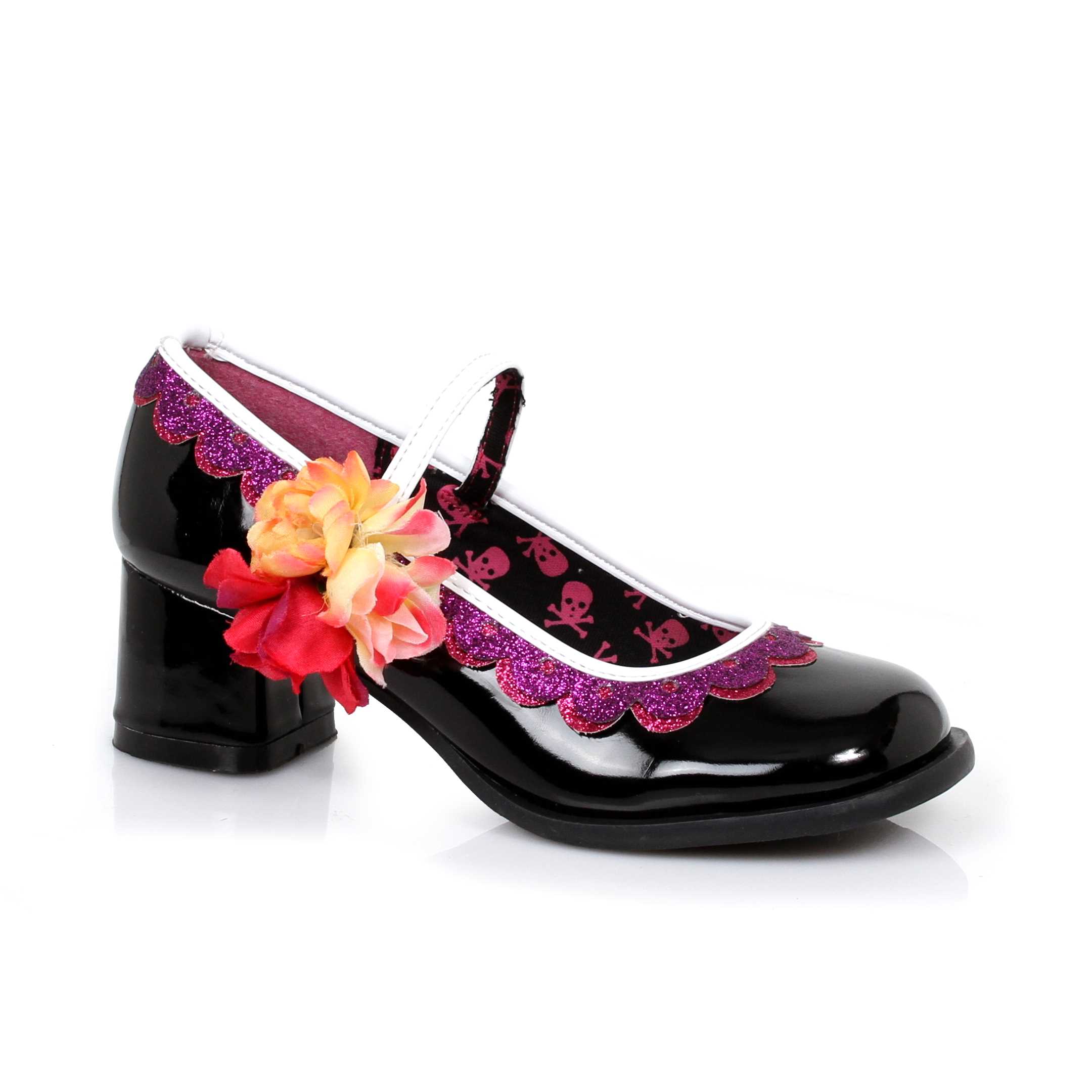 175-ROSA, 1.75" Heel Girls Mary Jane Sugar Skull Shoes - image 1 of 2