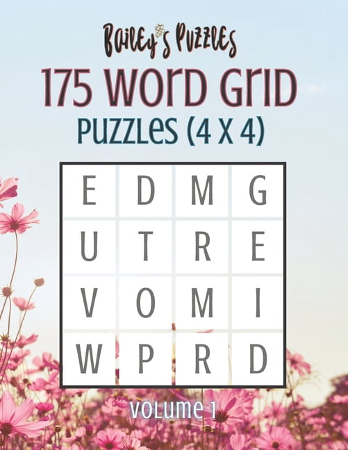 4x4 Word Grid Letter-Size 175 Word Grid Puzzles: How many words can you make in this 4x4 grid? A fun brain-game for one or a group!, Book 1, (Paperback)