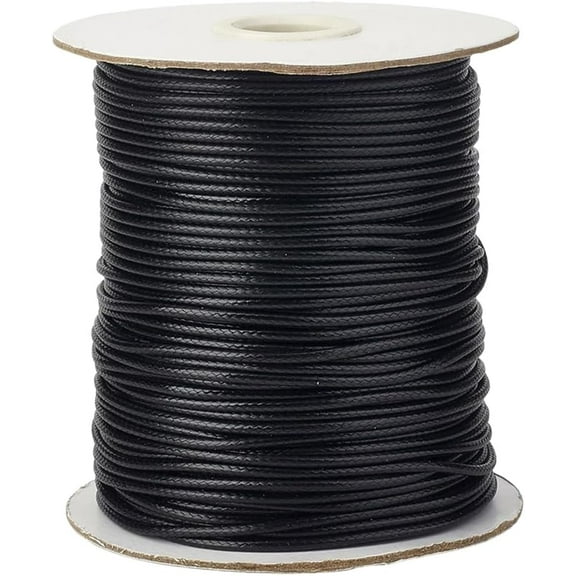 175 Yards 0.5MM Black Waxed String Waxed Thread Macrame Cord Polyester Leather Wax Round Lanyard Strings Beading Cords Rope for Jewelry Making Beads Bracelets Necklaces DIY Crafts Supplies Black DIY