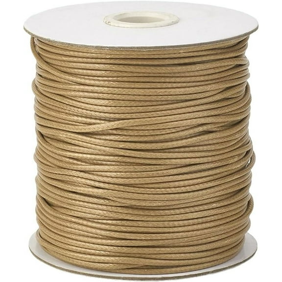 175 Yards 0.5MM Khaki Waxed Cord Wax String Thread Camel Polyester Smooth Macrame Round Lanyard String Beading Thread Roll