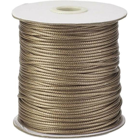 175 Yards 0.5MM Tan Waxed Cord Round Polyester Thin Wax Thread Rope Smooth Soft Bracelet Beading Craft String Twine Bulk Rolls