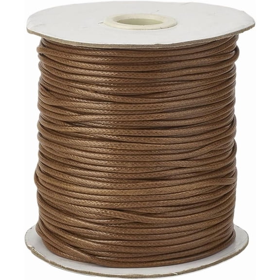 175 Yards 0.5MM Waxed Cord Brown Round Polyester Wax Thread Smooth Bracelet Beading Craft String Twine Rope Bulk Roll for Jewelry Making Sewing Necklaces Macrame Crafts Knotting Accessories DIY