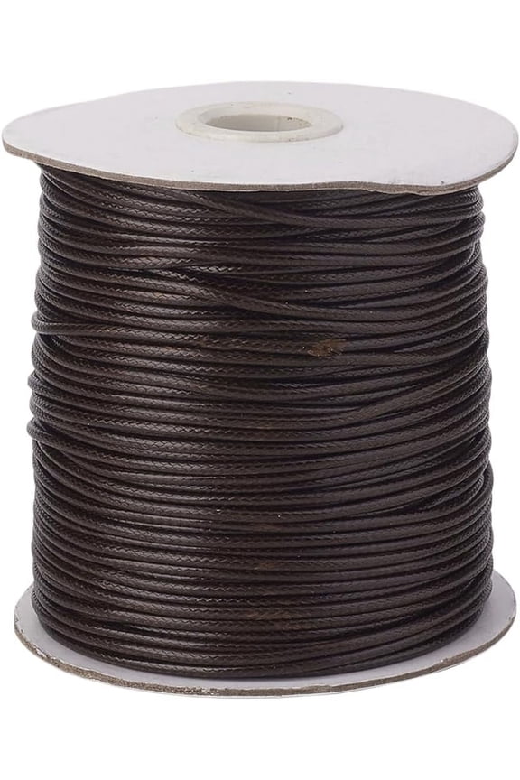 175 Yards 1.5MM Brown Wax Beading Cord Polyester Waxed Macrame Thread Round Smooth Soft Lanyard Rope Braid Bracelet String Leather Cords for Jewelry Making Necklace Decorations Crafts Supply diy