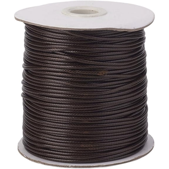 175 Yards 1.5MM Brown Wax Beading Cord Polyester Waxed Macrame Thread Round Smooth Soft Lanyard Rope Braid Bracelet String Leather Cords Making Necklace Decorations Crafts Supply Coconut Brown