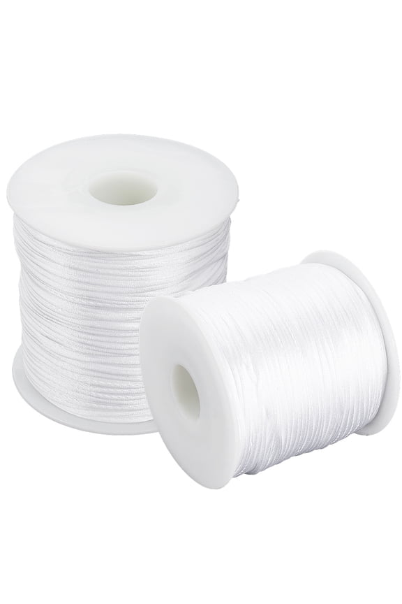 175 Yards/160m 1mm White Nylon Cord Satin Thread Cord Bulk Beading String Findings for Jewelry Making Thread Supplies DIY Chinese Knot Bracelet Necklace Macrame Craft Wind Chime Dream Catcher DIY