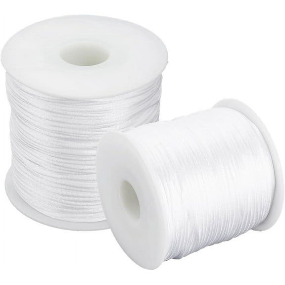175 Yards/160m 1mm White Nylon Cord Satin Thread Cord Bulk Beading String Findings