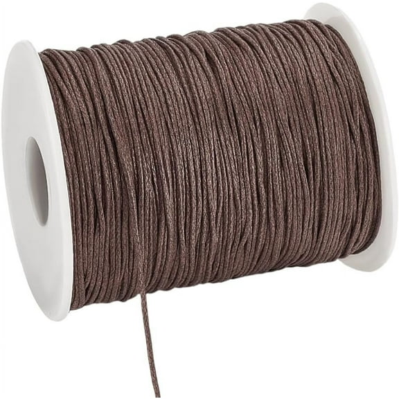 175 Yards 1mm Waxed Cotton Cord Brown Waxed String Wax Thread Beading Cord for Bracelet Necklace Jewelry Making Craft String for Beading Kontting Sewing Macrame Handicrafts Saddle Brown 1roll