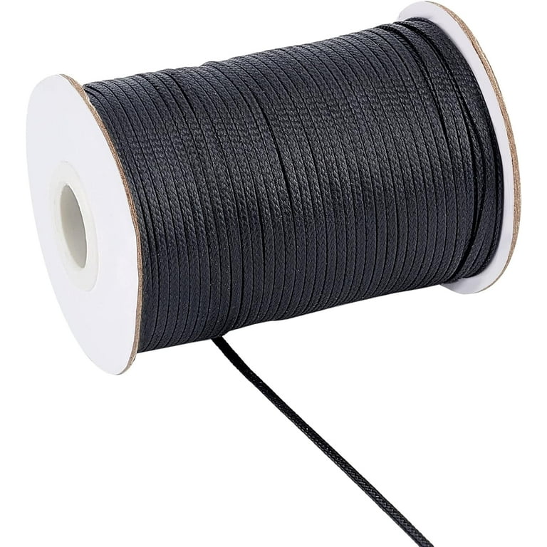 175 Yards Black Flat Waxed Cord 2mm Waxed Polyester Cord Waxed