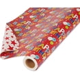 thumbnail image 1 of 175 sq. ft. Reversible Wrapping Paper, for Birthdays, Happy Birthday Lettering and Stars (1 Jumbo Roll, 30 in. x 70 ft.), 1 of 4