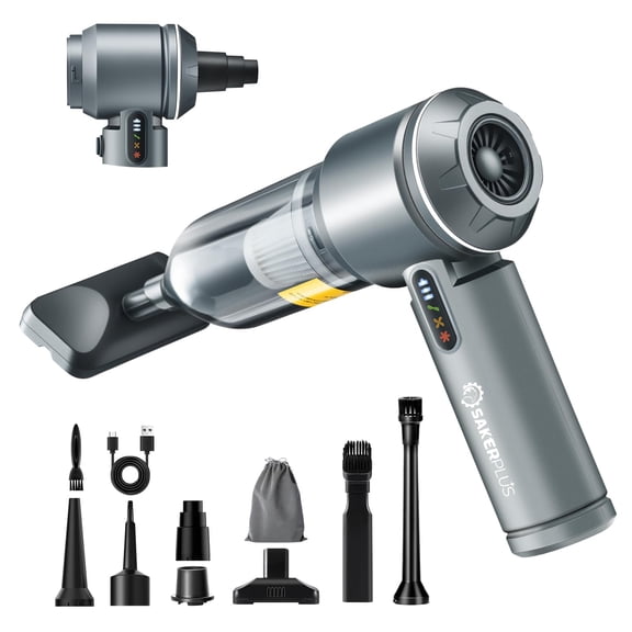 17500Pa Cordless Handheld Car Vacuum 4-in-1 Mini Vacuum Cleaner with LED Display 40min Runtime Multi Nozzles Rechargeable and Portable for Home,Office,Outdoor (Grey)