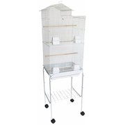 1754-4724WHT Bar Spacing Villa Top Bird Cage with stand, White