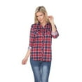 thumbnail image 1 of 17555-11-S Oakley Stretchy Plaid Shirt, Burgundy & Blue - Small, 1 of 1