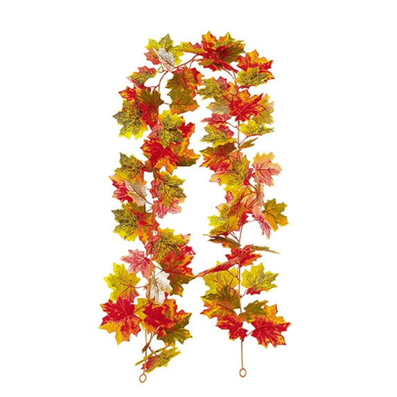 175CM/5.7 Ft Faux Plants Indoor Artificial Maple Leaves Silk Flowers White Festival Hanging Garland Maple Vine Decoration For Wedding Wedding Decor