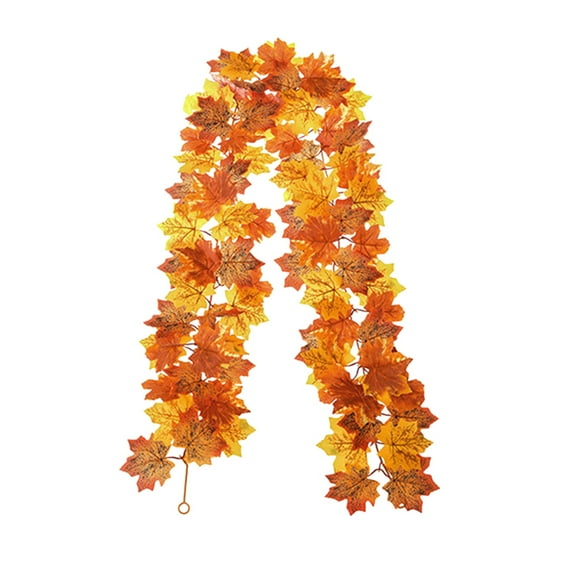 175CM/5.7 Ft Faux Plants Indoor Artificial Maple Leaves Silk Flowers White Festival Hanging Garland Maple Vine Decoration For Wedding Wedding Decor